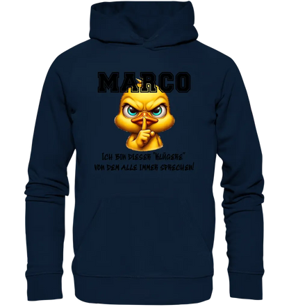 Smart Duck + DESIRED NAME • Unisex Premium Hoodie XS-5XL made of organic cotton for women &amp; men • Exclusive design • personalized