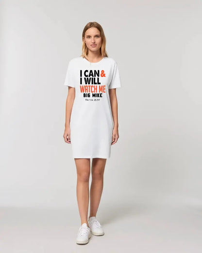 I CAN &amp; I WILL • 4 versions • Ladies Premium T-Shirt Dress made of organic cotton S-2XL • Exclusive design • personalized