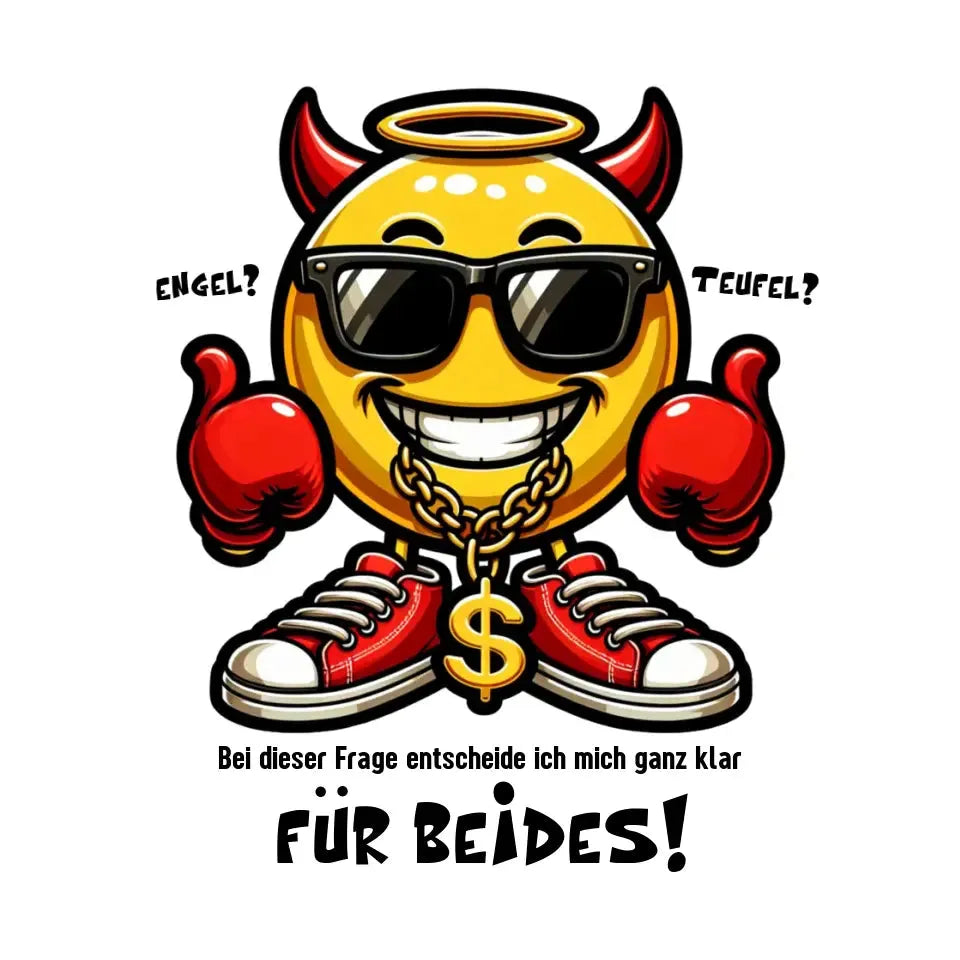 Engel? Teufel? Beides! • STICKER 20x20 cm (Aufkleber) von HalloGeschenk.de