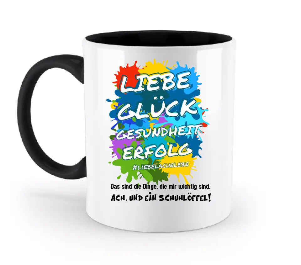 Liebe Glück Gesundheit Erfolg • zweifarbige Tasse  • Exklusivdesign • personalisiert