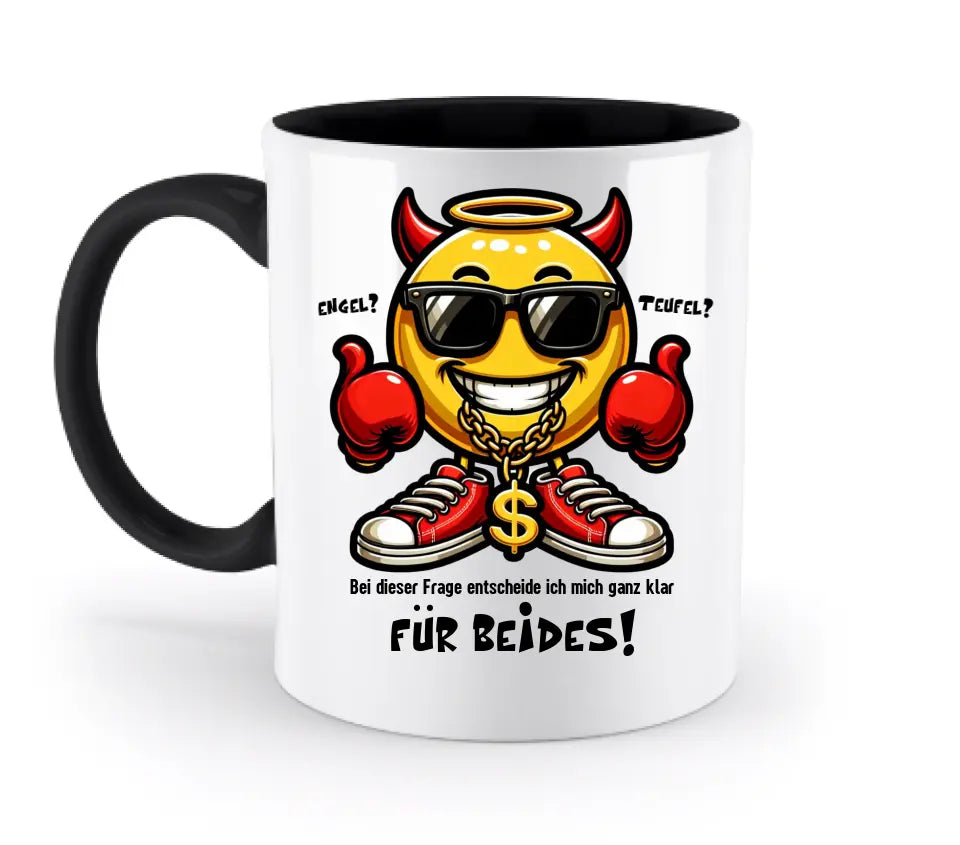 Engel? Teufel? Beides • zweifarbige Tasse  • Exklusivdesign • personalisiert