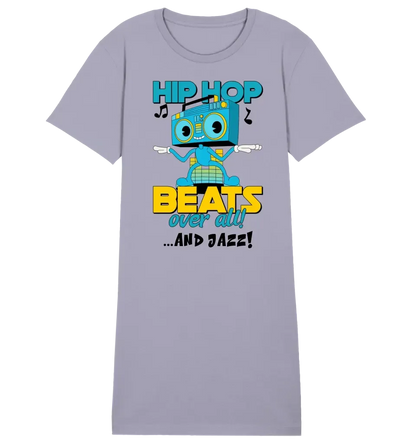 Hip Hop Beats over all • 4 versions • Ladies Premium T-Shirt Dress made of organic cotton S-2XL • Exclusive design • personalized