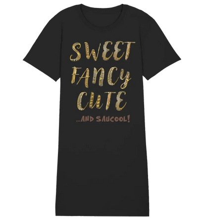 Sweet Fancy Cute • 4 versions • Ladies Premium T-Shirt Dress made of organic cotton S-2XL • Exclusive design • personalized