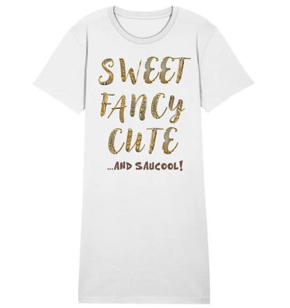 Sweet Fancy Cute • 4 versions • Ladies Premium T-Shirt Dress made of organic cotton S-2XL • Exclusive design • personalized