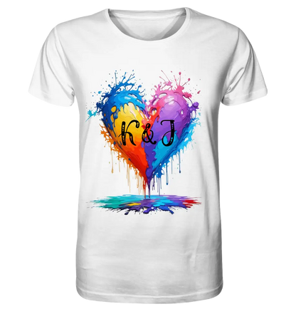 Heart with initials • Unisex premium T-shirt XS-5XL made of organic cotton for women &amp; men • Exclusive design • personalized