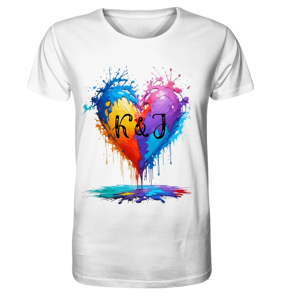 Heart with initials • Unisex premium T-shirt XS-5XL made of organic cotton for women &amp; men • Exclusive design • personalized