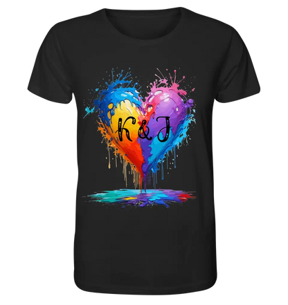 Heart with initials • Unisex premium T-shirt XS-5XL made of organic cotton for women &amp; men • Exclusive design • personalized