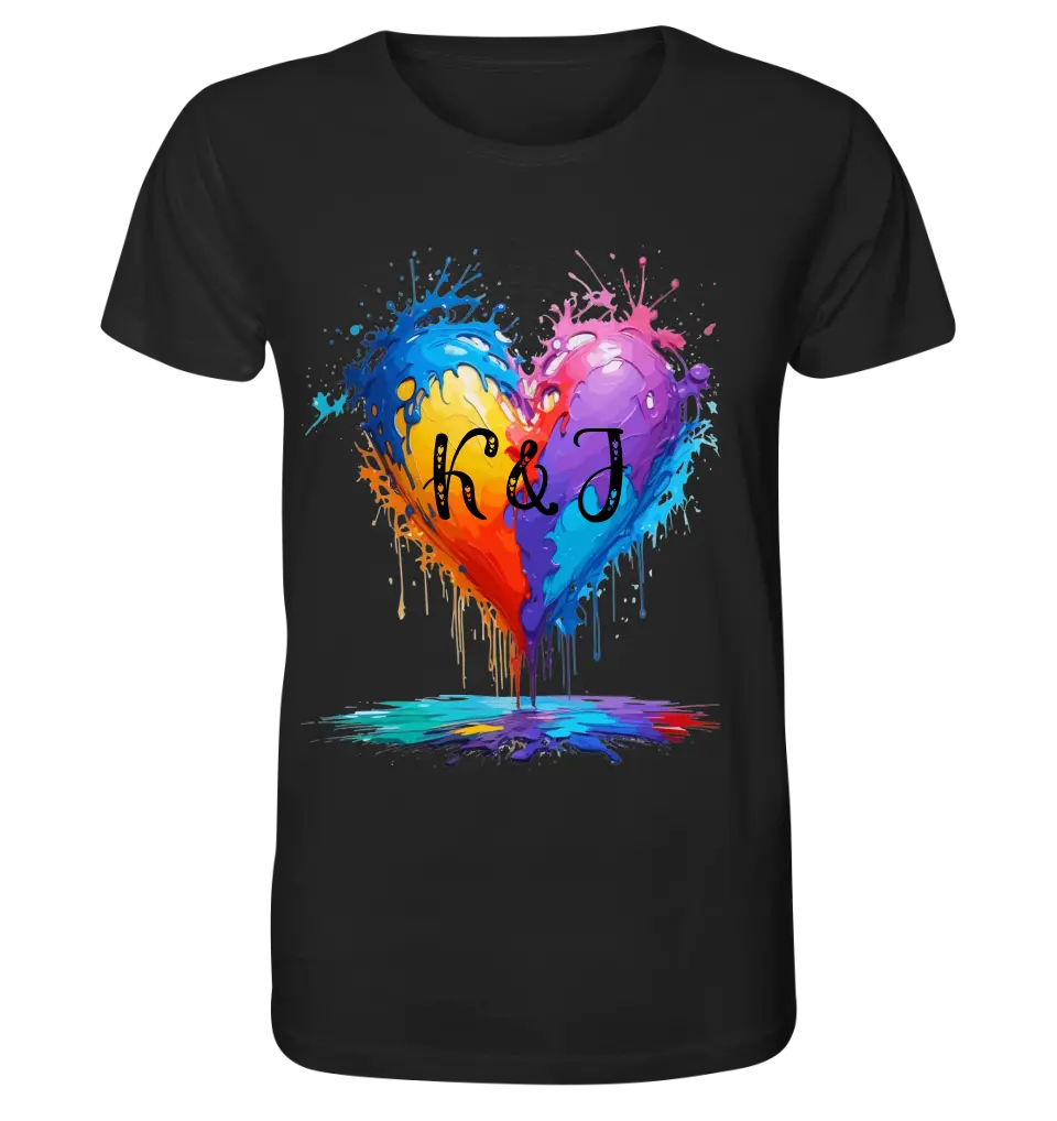 Heart with initials • Unisex premium T-shirt XS-5XL made of organic cotton for women &amp; men • Exclusive design • personalized