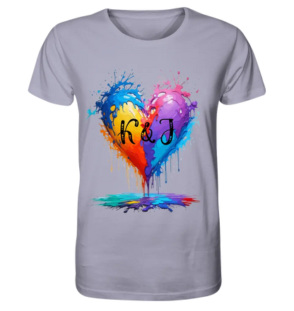 Heart with initials • Unisex premium T-shirt XS-5XL made of organic cotton for women &amp; men • Exclusive design • personalized