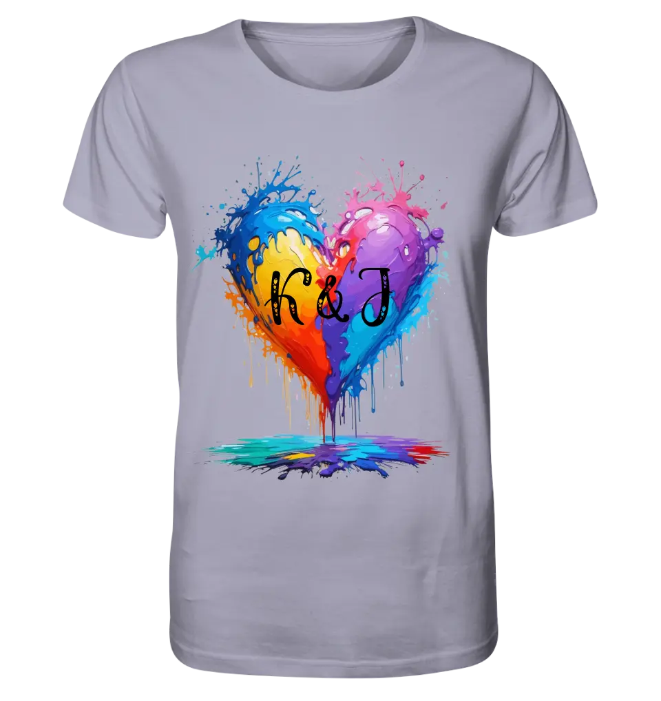 Heart with initials • Unisex premium T-shirt XS-5XL made of organic cotton for women &amp; men • Exclusive design • personalized