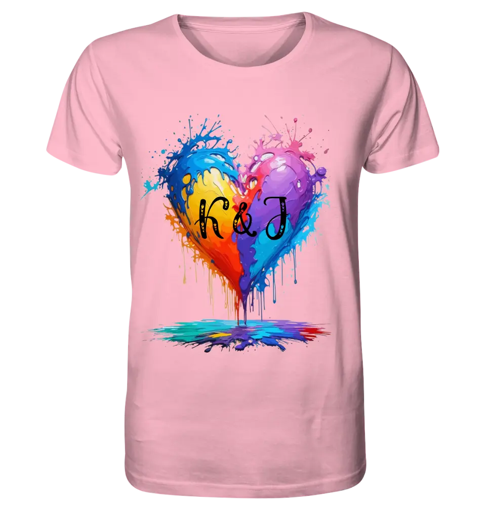 Heart with initials • Unisex premium T-shirt XS-5XL made of organic cotton for women &amp; men • Exclusive design • personalized