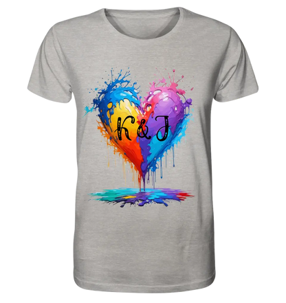 Heart with initials • Unisex premium T-shirt XS-5XL made of organic cotton for women &amp; men • Exclusive design • personalized