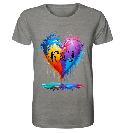 Heart with initials • Unisex premium T-shirt XS-5XL made of organic cotton for women &amp; men • Exclusive design • personalized