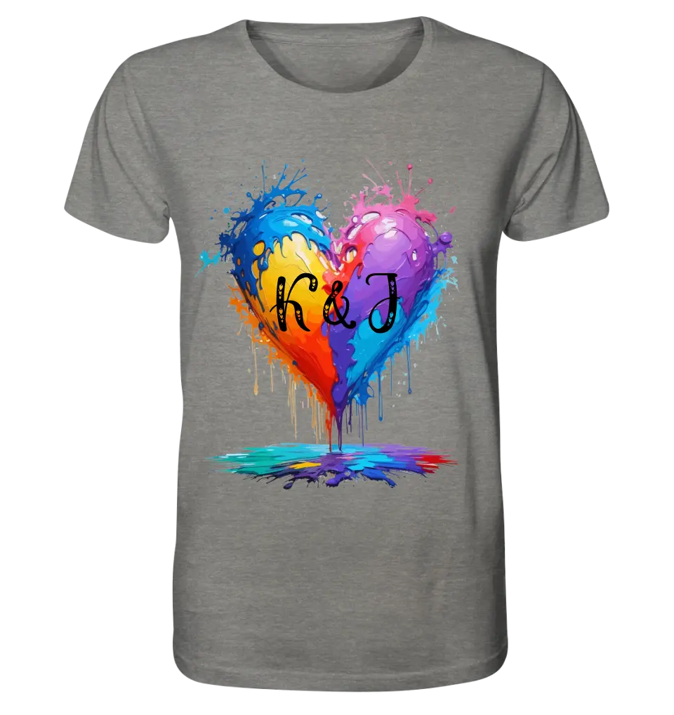 Heart with initials • Unisex premium T-shirt XS-5XL made of organic cotton for women &amp; men • Exclusive design • personalized