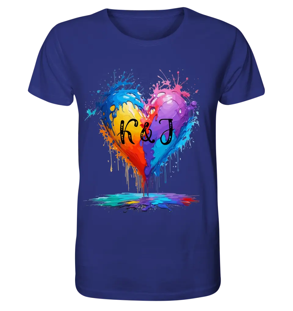 Heart with initials • Unisex premium T-shirt XS-5XL made of organic cotton for women &amp; men • Exclusive design • personalized