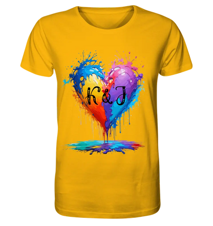 Heart with initials • Unisex premium T-shirt XS-5XL made of organic cotton for women &amp; men • Exclusive design • personalized