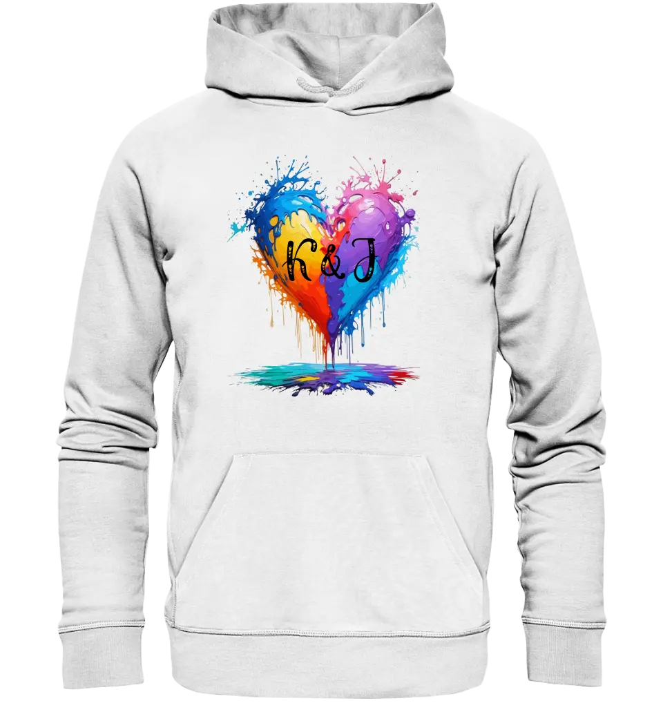 Colorful Heart Splash • Unisex Premium Hoodie XS-5XL made of organic cotton for women &amp; men • Exclusive design • personalized