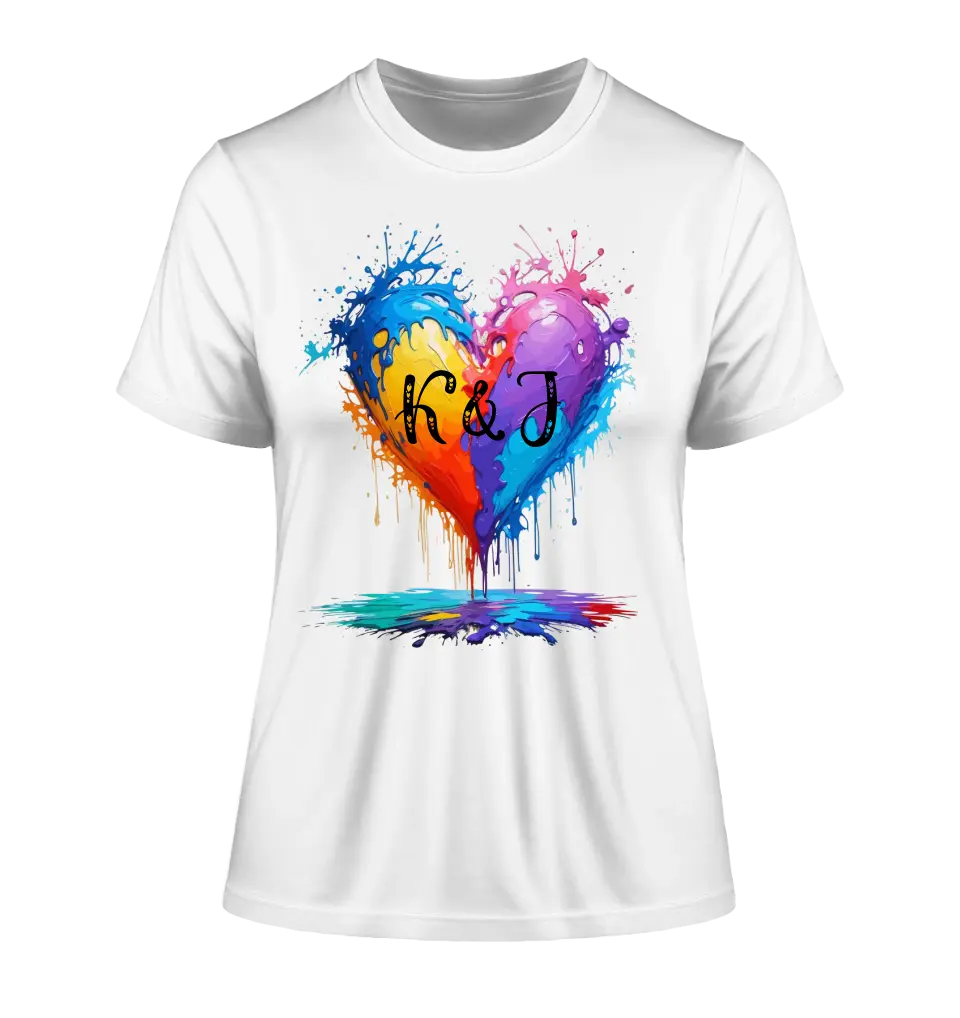 Colorful Heart Splash • Ladies Premium T-Shirt XS-2XL made of organic cotton for women • Exclusive design • personalized