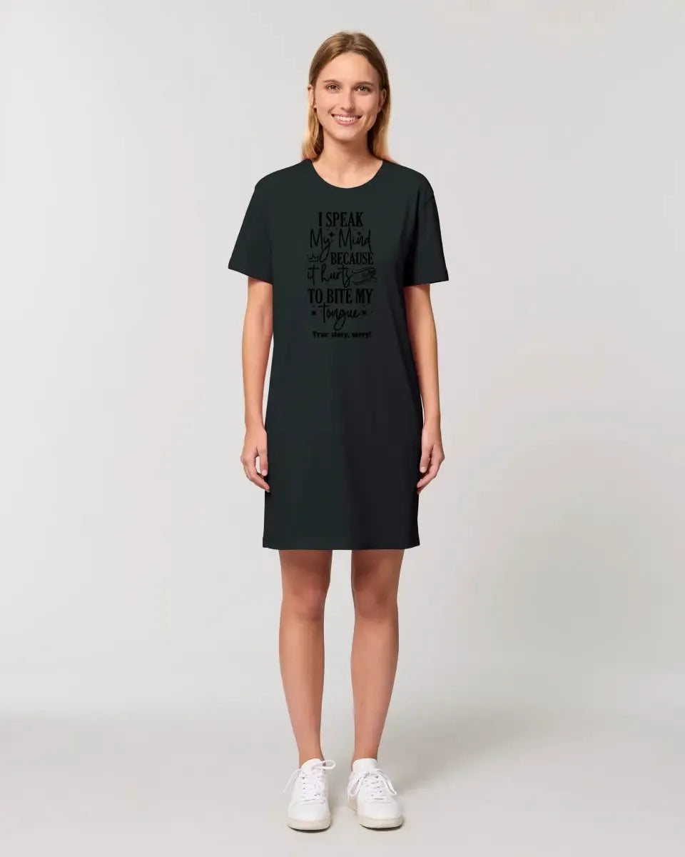 I speak my mind • Ladies Premium T-Shirt Dress made of organic cotton S-2XL • Exclusive design • personalized