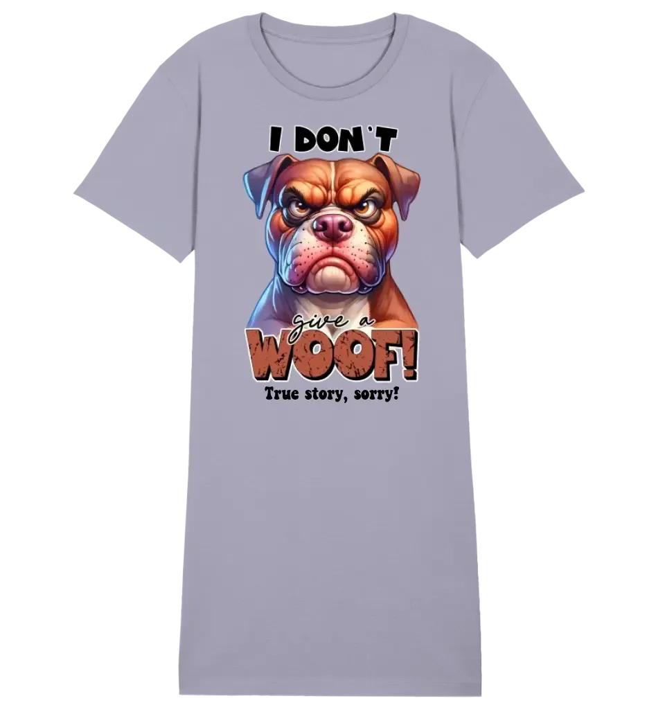 Woof! • Dog • Ladies Premium T-Shirt Dress made of organic cotton S-2XL • Exclusive design • personalized