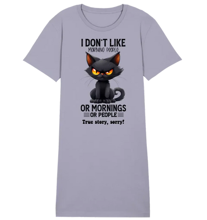 Morning people • Cat • Ladies Premium T-Shirt Dress made of organic cotton S-2XL • Exclusive design • personalized