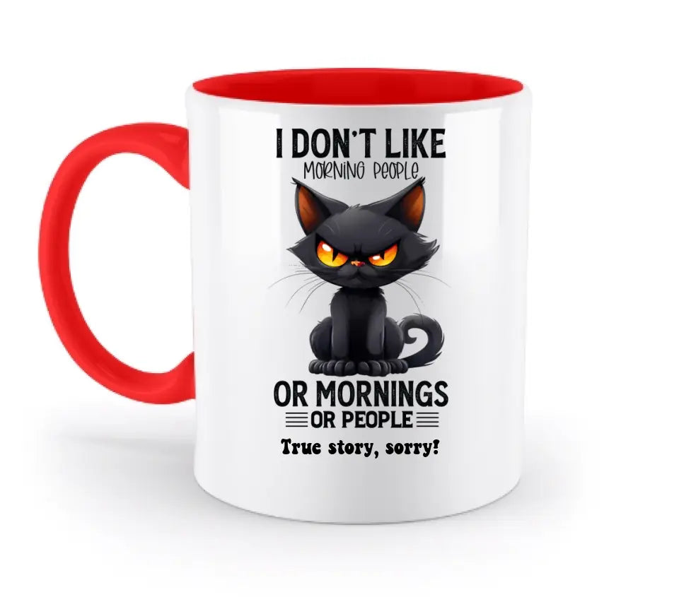 Morning people • Katze • zweifarbige Tasse • Exklusivdesign • personalisiert