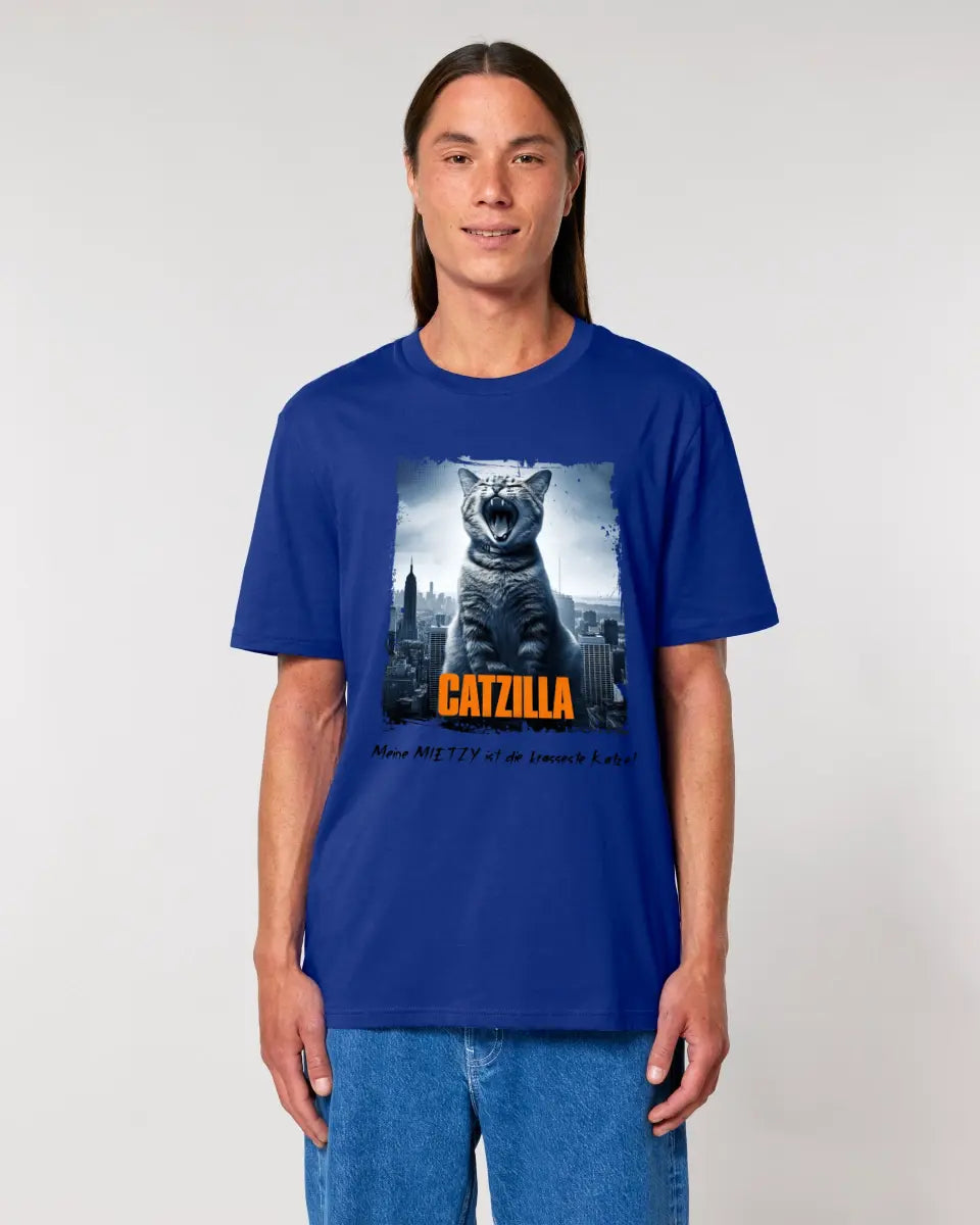 Catzilla • Katze • Unisex Premium T-Shirt XS-5XL aus Bio-Baumwolle für Damen & Herren • Exklusivdesign • personalisiert