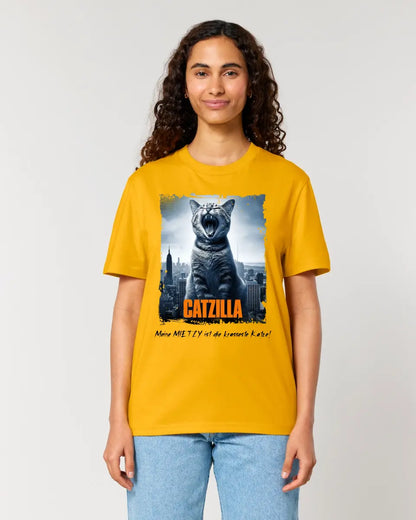 Catzilla • Katze • Unisex Premium T-Shirt XS-5XL aus Bio-Baumwolle für Damen & Herren • Exklusivdesign • personalisiert