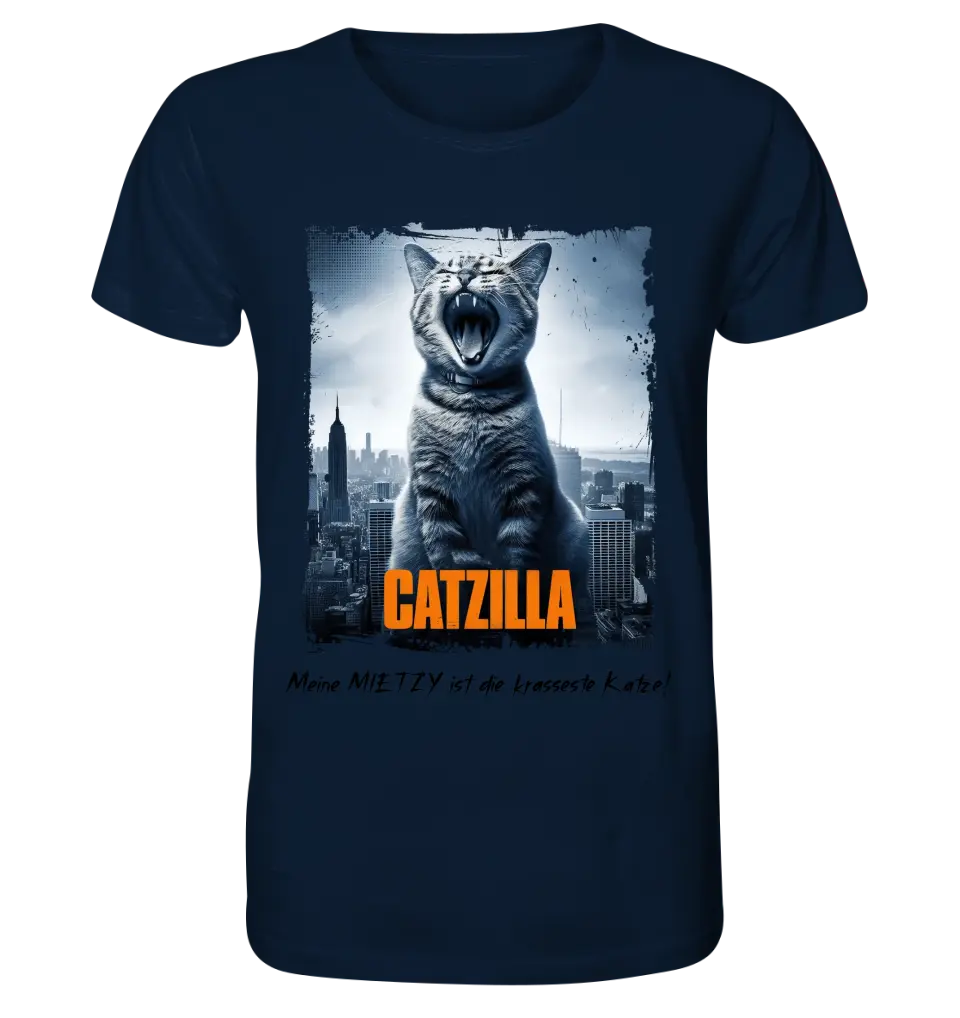 Catzilla • Katze • Unisex Premium T-Shirt XS-5XL aus Bio-Baumwolle für Damen & Herren • Exklusivdesign • personalisiert