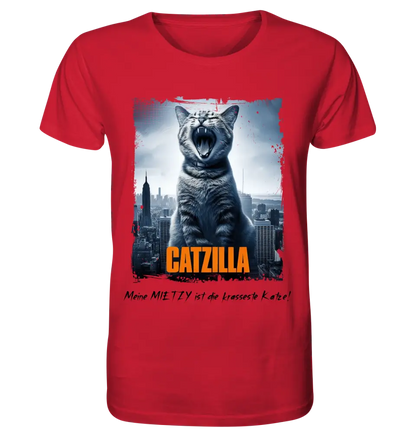 Catzilla • Katze • Unisex Premium T-Shirt XS-5XL aus Bio-Baumwolle für Damen & Herren • Exklusivdesign • personalisiert