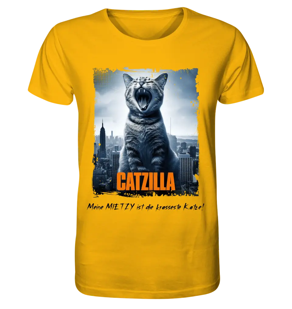 Catzilla • Katze • Unisex Premium T-Shirt XS-5XL aus Bio-Baumwolle für Damen & Herren • Exklusivdesign • personalisiert