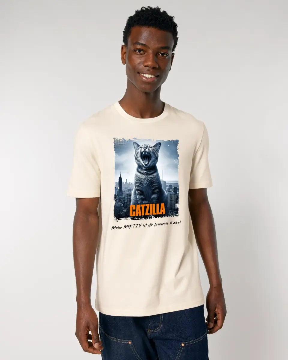 Catzilla • Katze • Unisex Premium T-Shirt XS-5XL aus Bio-Baumwolle für Damen & Herren • Exklusivdesign • personalisiert