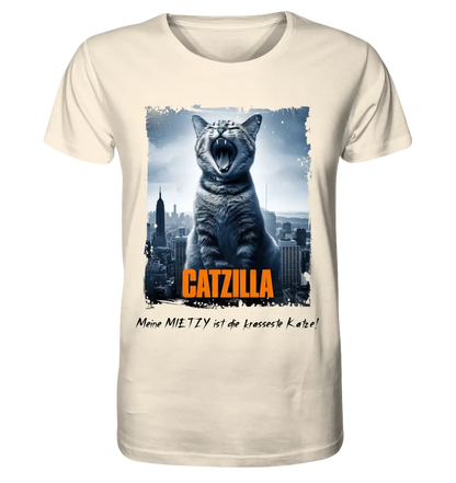 Catzilla • Katze • Unisex Premium T-Shirt XS-5XL aus Bio-Baumwolle für Damen & Herren • Exklusivdesign • personalisiert