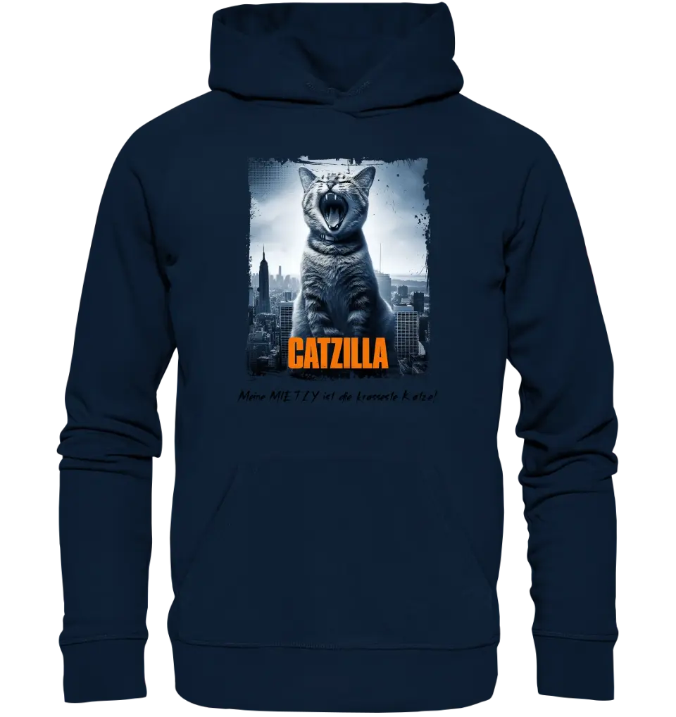 Catzilla • Katze • Unisex Premium Hoodie XS-5XL aus Bio-Baumwolle für Damen & Herren • Exklusivdesign • personalisiert