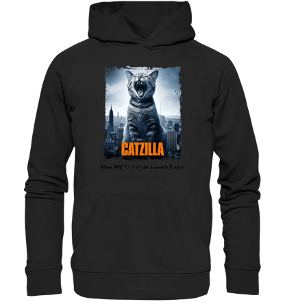 Catzilla • Katze • Unisex Premium Hoodie XS-5XL aus Bio-Baumwolle für Damen & Herren • Exklusivdesign • personalisiert