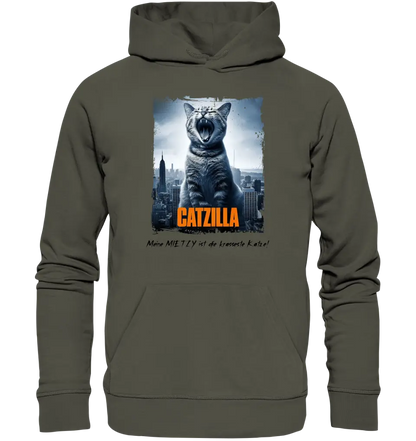 Catzilla • Katze • Unisex Premium Hoodie XS-5XL aus Bio-Baumwolle für Damen & Herren • Exklusivdesign • personalisiert