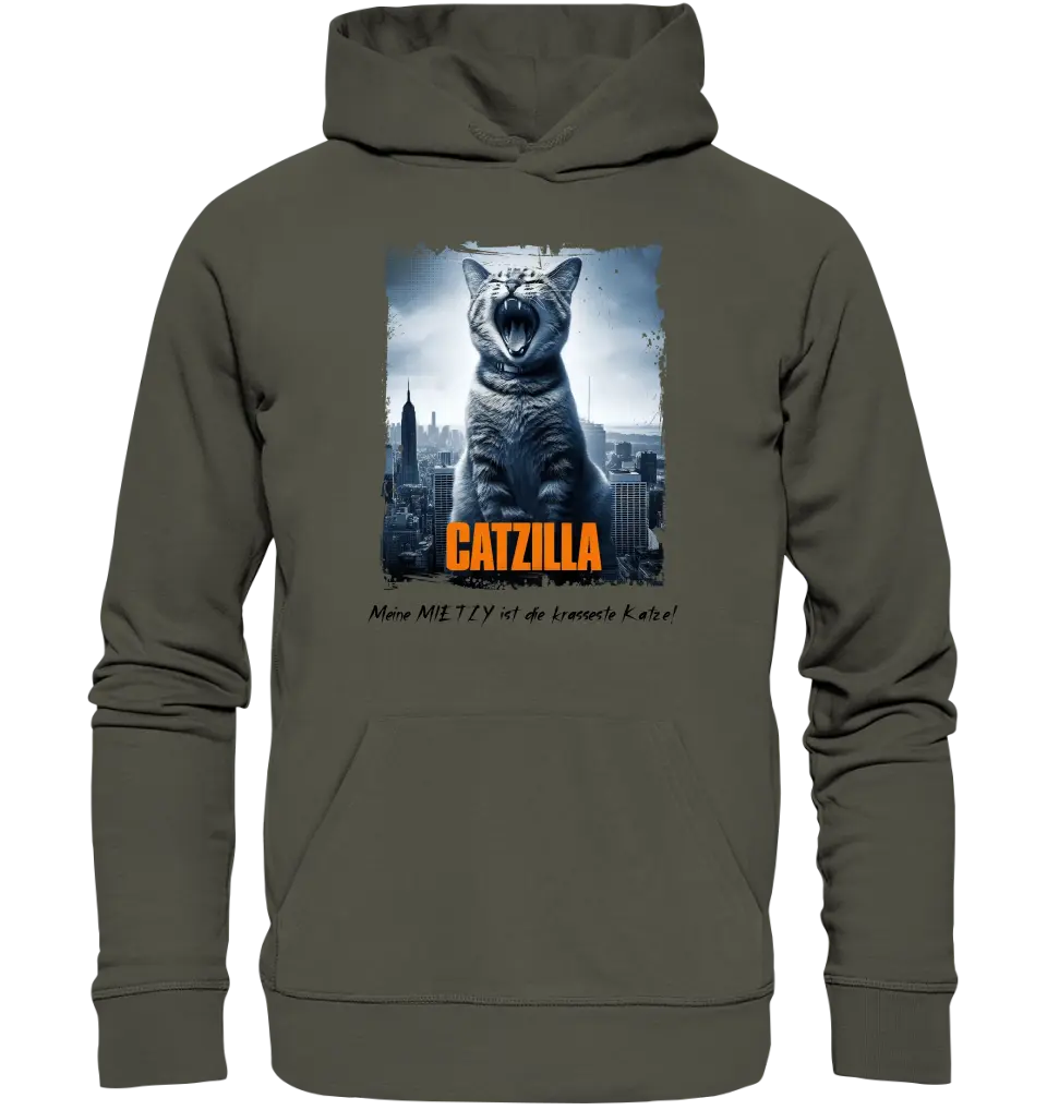 Catzilla • Katze • Unisex Premium Hoodie XS-5XL aus Bio-Baumwolle für Damen & Herren • Exklusivdesign • personalisiert