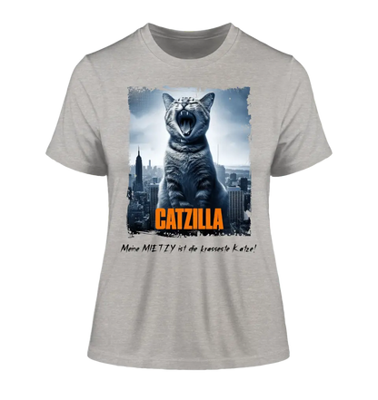 Catzilla • Cat • Ladies Premium T-Shirt XS-2XL made of organic cotton for women • Exclusive design • personalized