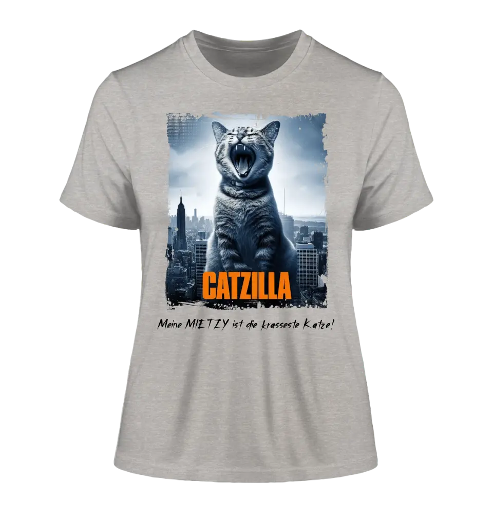 Catzilla • Cat • Ladies Premium T-Shirt XS-2XL made of organic cotton for women • Exclusive design • personalized