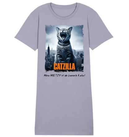 Catzilla • Katze • Ladies Premium T-Shirt Kleid aus Bio-Baumwolle S-2XL  • Exklusivdesign • personalisiert