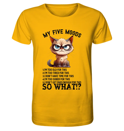 5 MOODS • Cat • Unisex Premium T-Shirt XS-5XL made of organic cotton for women &amp; men • Exclusive design • personalized