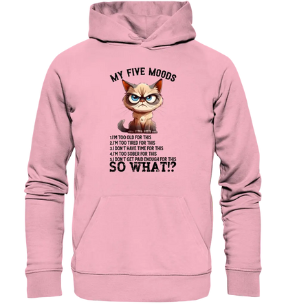 5 MOODS • Katze • Unisex Premium Hoodie XS-5XL aus Bio-Baumwolle für Damen & Herren • Exklusivdesign • personalisiert