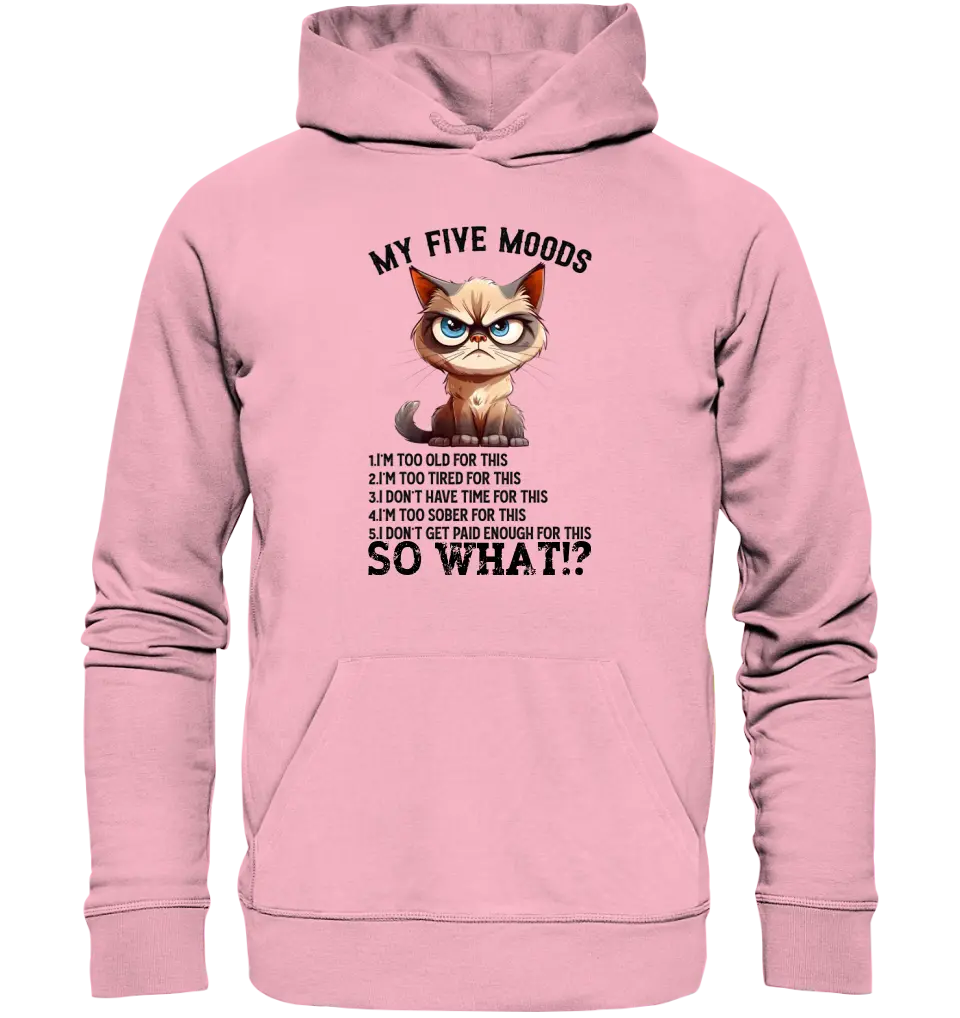 5 MOODS • Katze • Unisex Premium Hoodie XS-5XL aus Bio-Baumwolle für Damen & Herren • Exklusivdesign • personalisiert