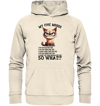 5 MOODS • Katze • Unisex Premium Hoodie XS-5XL aus Bio-Baumwolle für Damen & Herren • Exklusivdesign • personalisiert