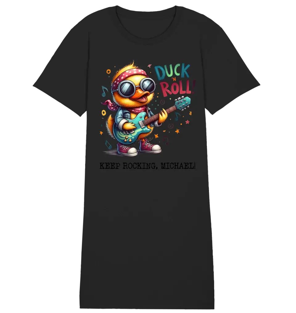 DUCK ´N ROLL • Ente • Ladies Premium T-Shirt Kleid aus Bio-Baumwolle S-2XL  • Exklusivdesign • personalisiert