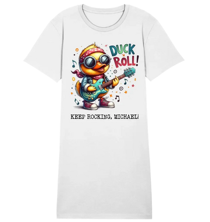 DUCK ´N ROLL • Duck • Ladies Premium T-Shirt Dress made of organic cotton S-2XL • Exclusive design • personalized