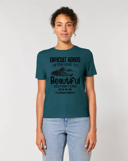 Beautiful destinations • Ladies Premium T-Shirt XS-2XL made of organic cotton for women • Exclusive design • personalized