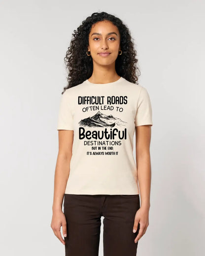 Beautiful destinations • Ladies Premium T-Shirt XS-2XL made of organic cotton for women • Exclusive design • personalized