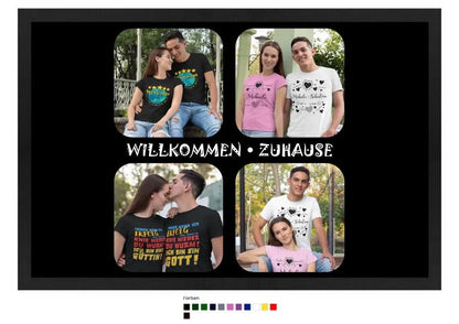 4 Fotos mit Text • Fußmatte • Exklusivdesign • personalisiert