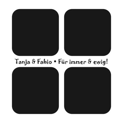 4 Fotos mit Text • Fotogeschenk • STICKER 20x20 cm (Aufkleber) • personalisiert